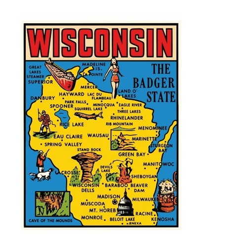 Wisconsin badger state vintage - state,